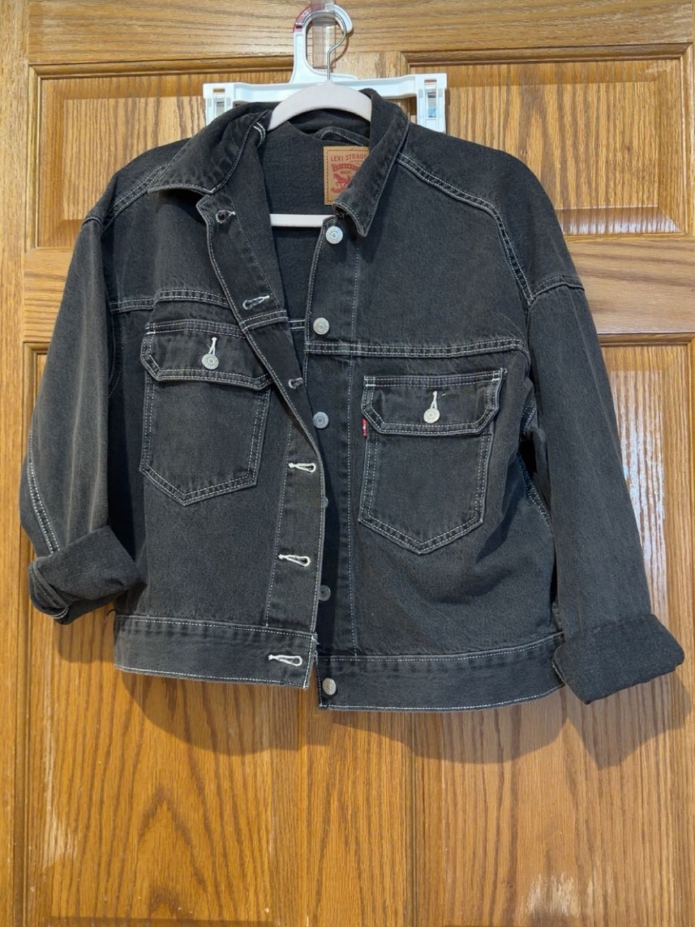Levi's Black Denim Trucker Jacket - Women's Oversized Fit